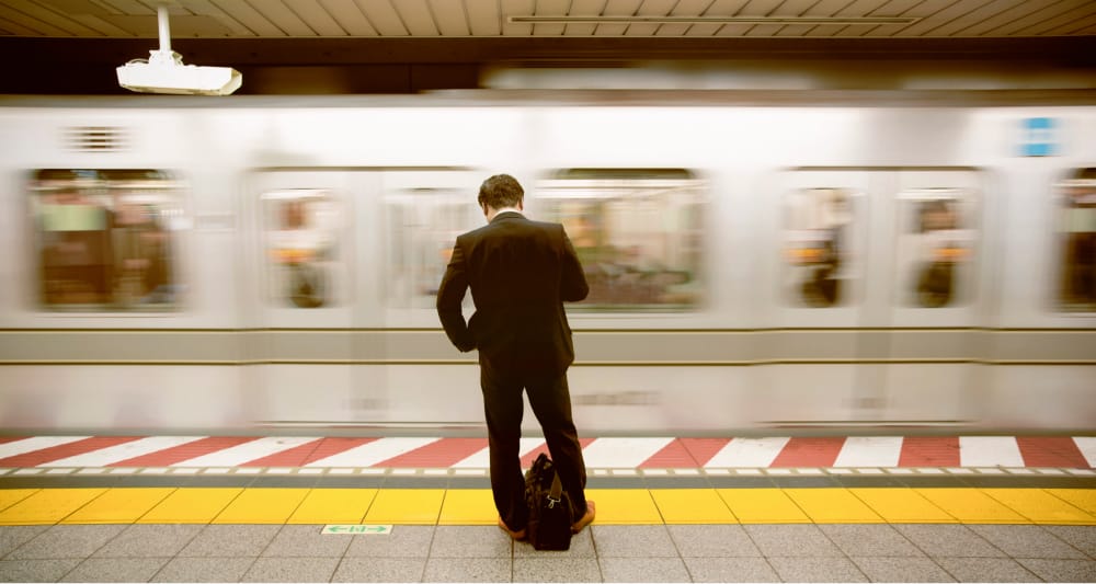 Person waiting at platform